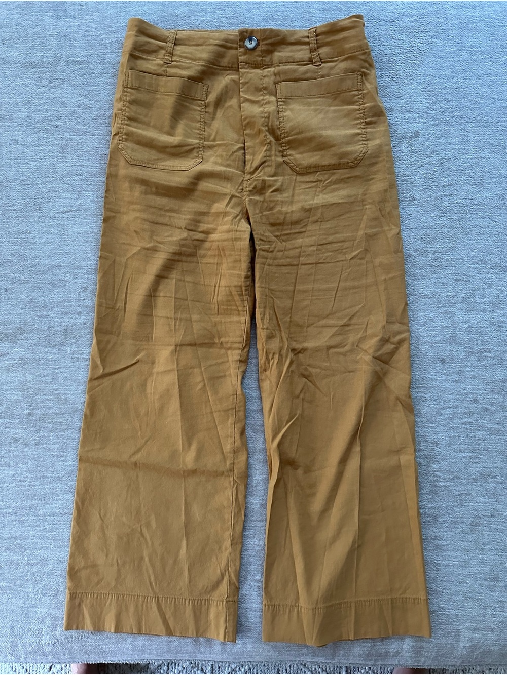 Maeve Collette Mustard Goldenrod Wide-Leg Cotton Pants